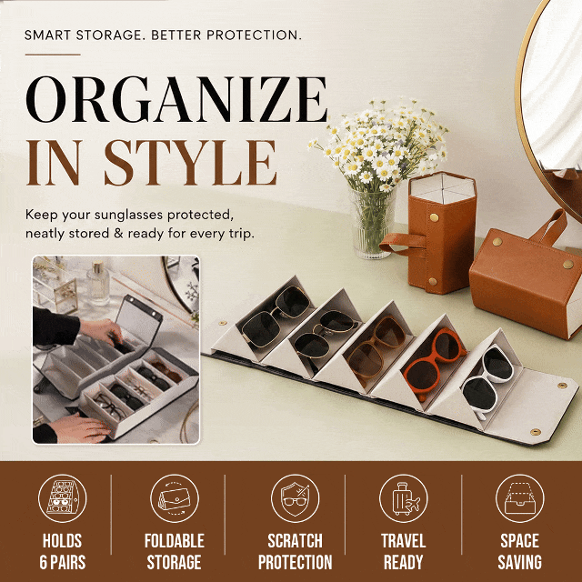 Sunglasses Organizer 6 Slots Travel Glasses Case – vexroan
