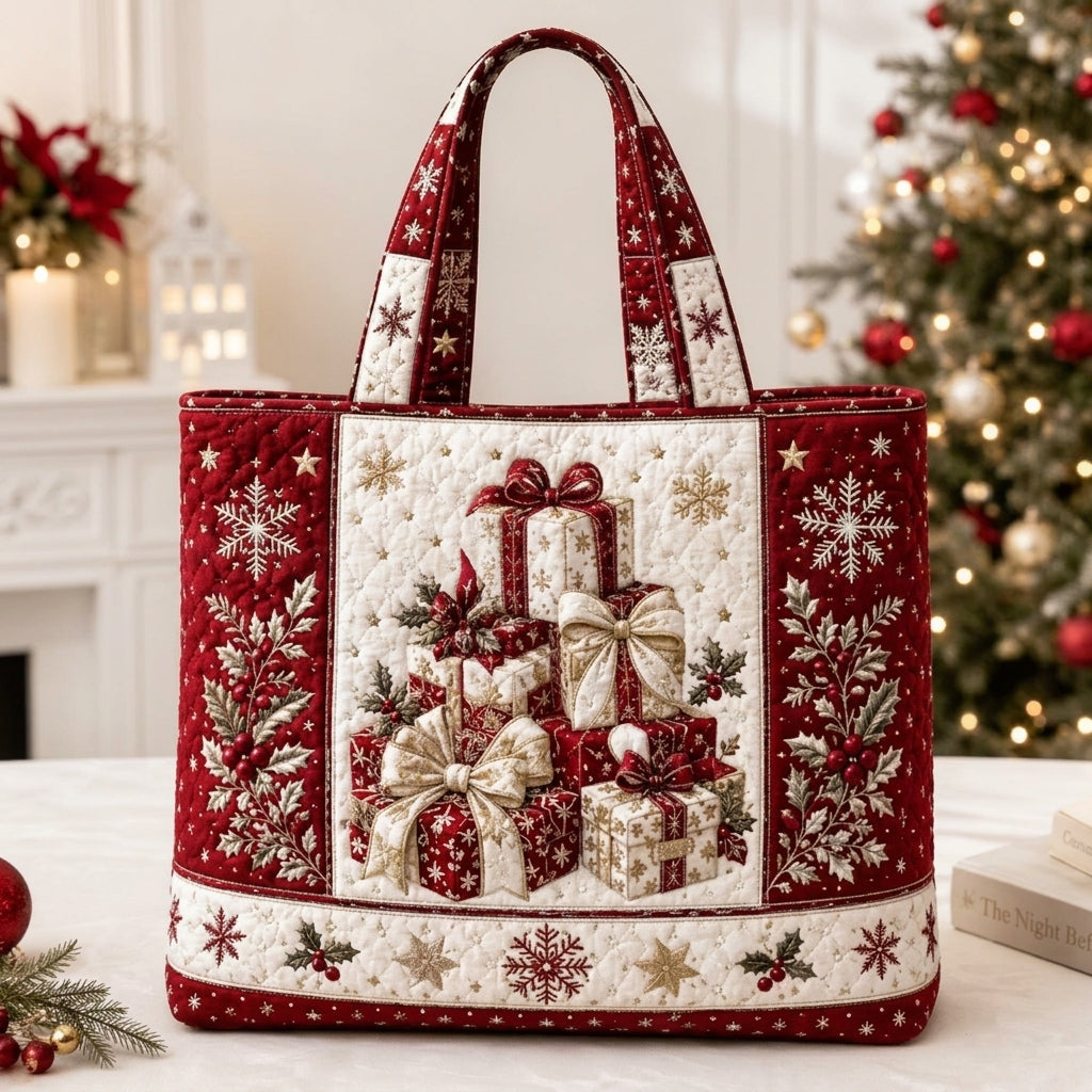 Quilted Christmas Shoulder Tote Bag – 12 Designs