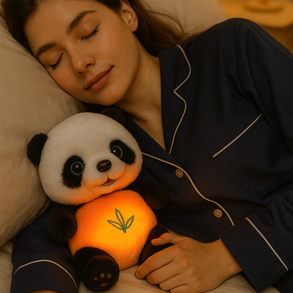 Breathing Panda teddy bear for a good night's sleep