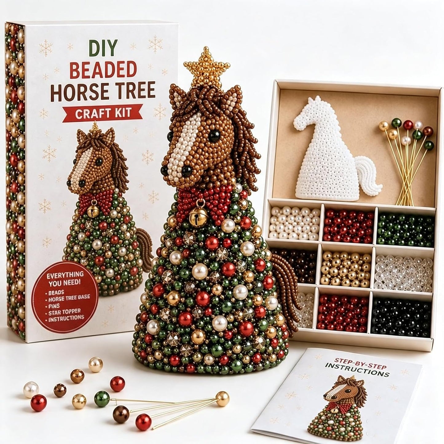 DIY Beaded Animal Christmas Tree Ornament Kit – 9 Designs