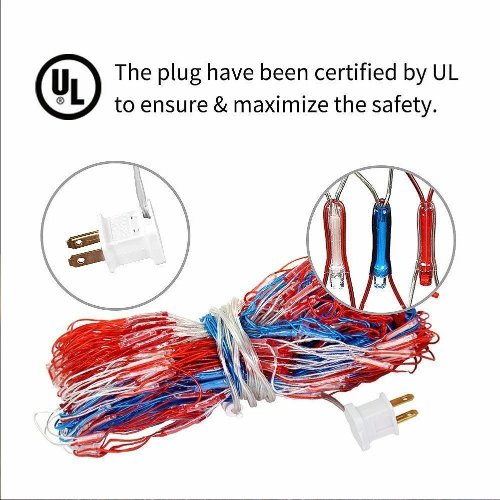 American Flag Lights Outdoor 420 LED String Lights Party Decor