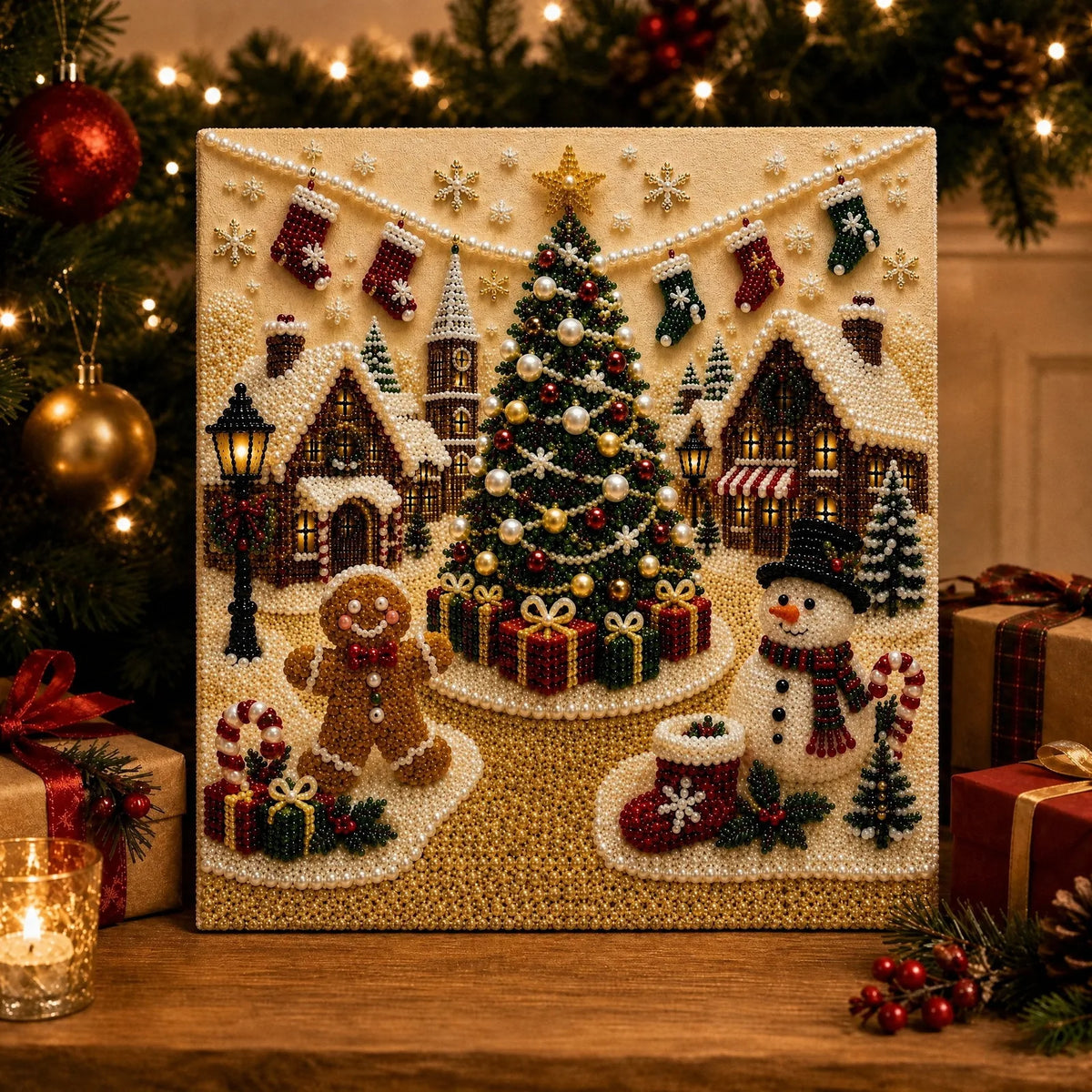 Christmas Diamond Painting Art Kit with Frame