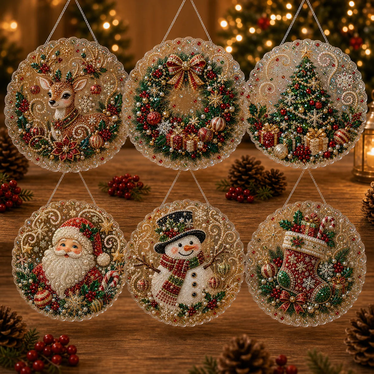 Christmas Pearl Diamond Art Suncatcher Kit