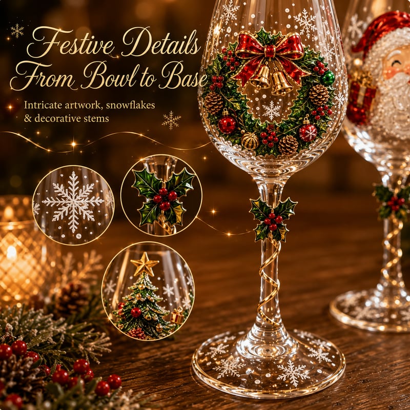 🔥 🎁Christmas 3D Wine Glass Collection Gift Box Set ✨