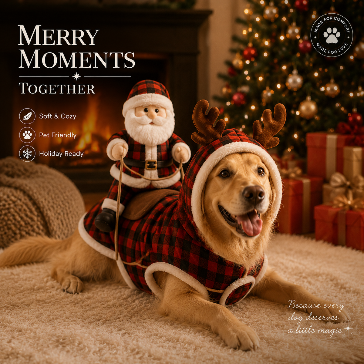 Christmas Rider Costume for Dogs