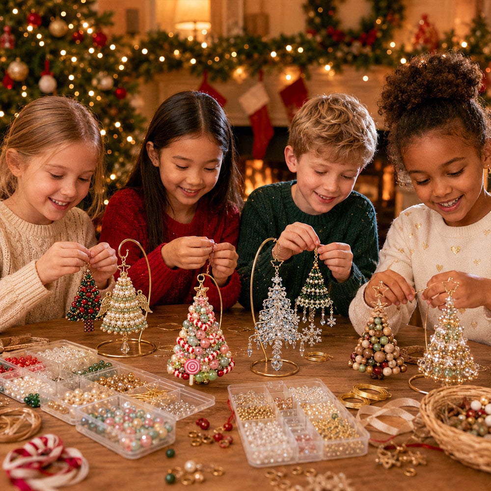 DIY Beaded Christmas Tree Ornament Kit for Holiday Crafting