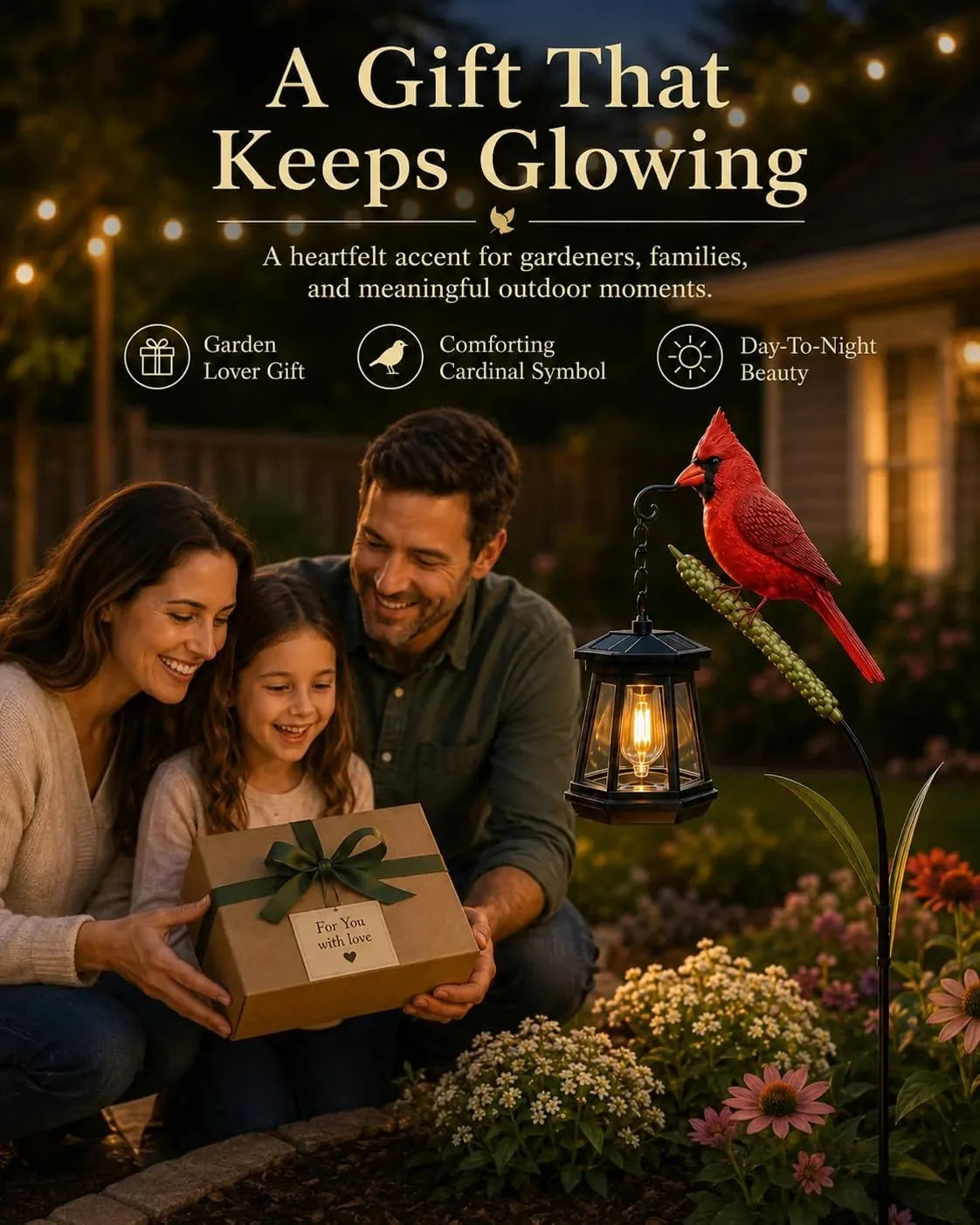 Cardinal Solar LED Light Decor