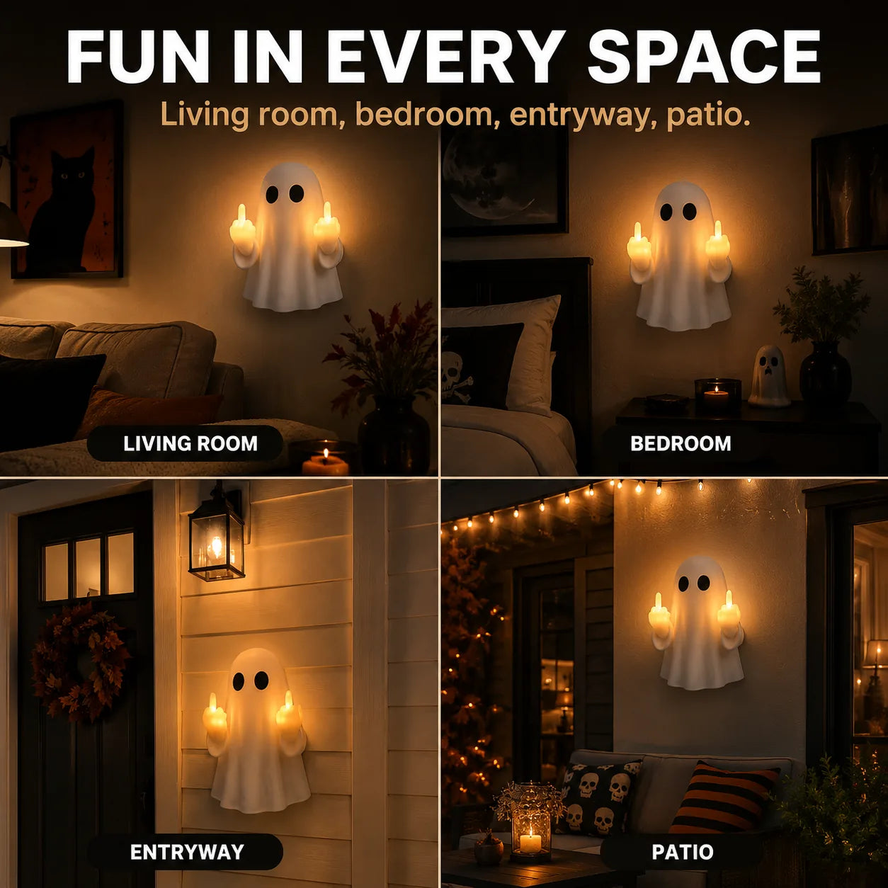 Middle-Finger Ghost LED Halloween Ambient Light – product image 5
