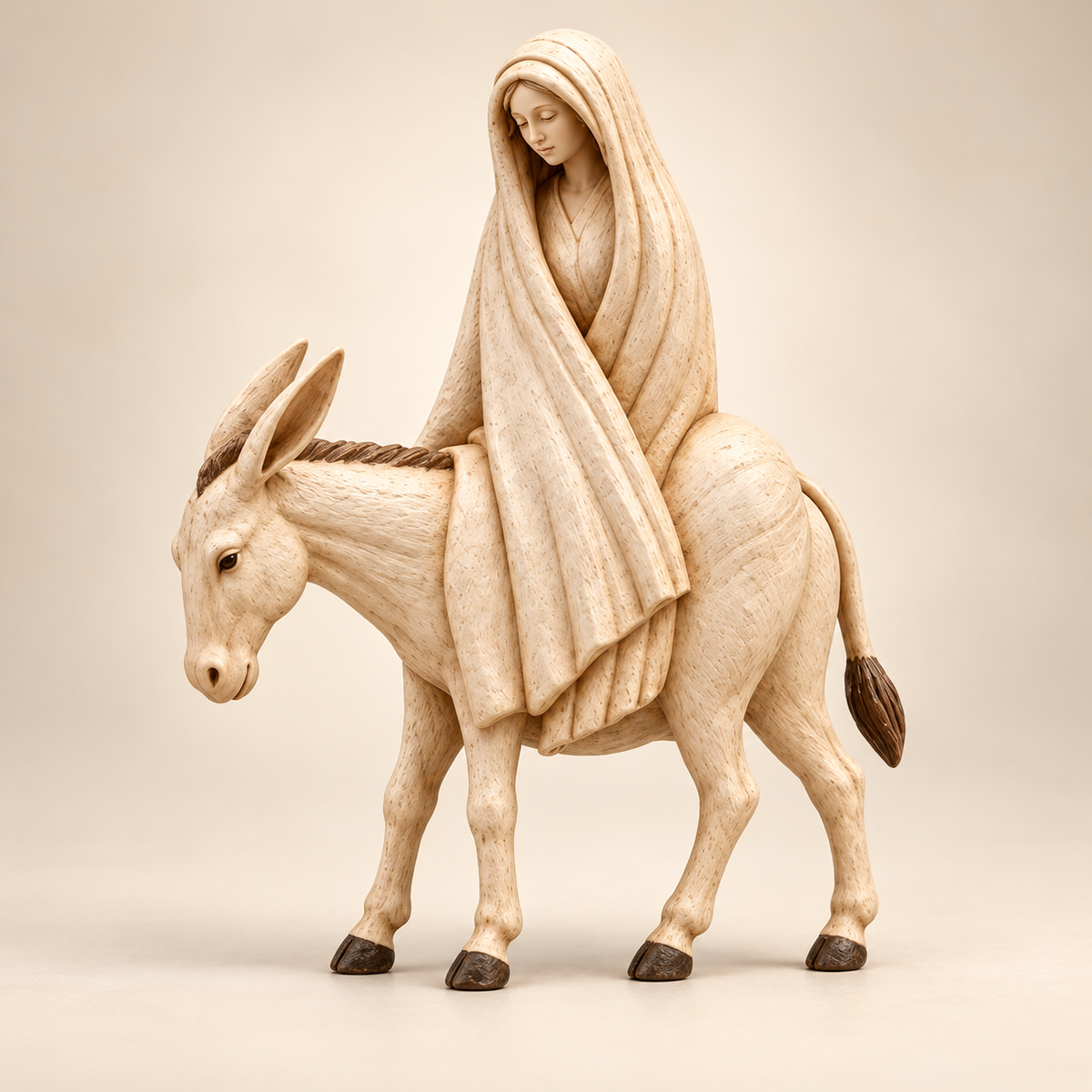 Mary and donkey nativity figurine variant