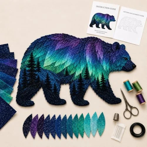 Northern Lights Wildlife Patchwork Art Kit