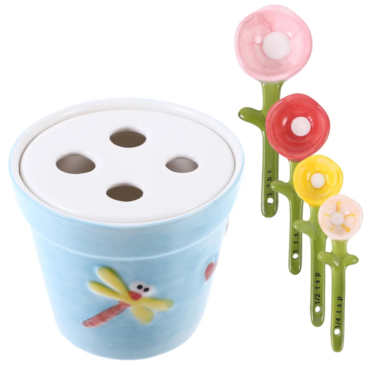 Ceramic Flower Measuring Spoon Set