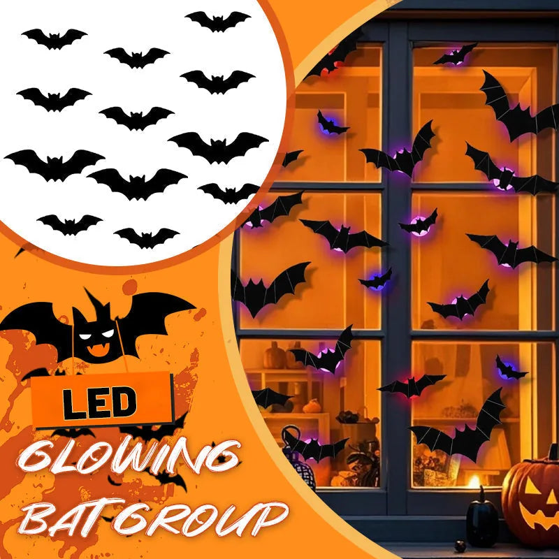 Lighted 3D Flying Bat Halloween Wall Decorations – product detail 2