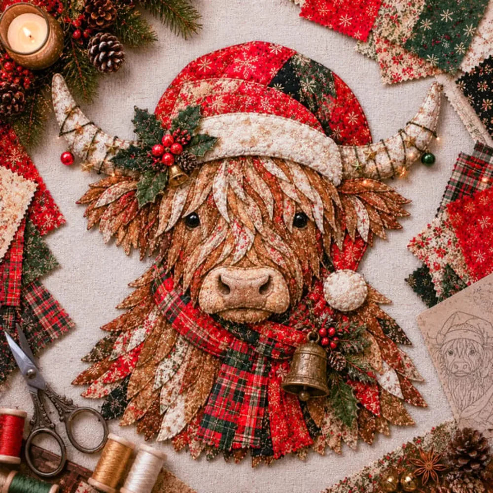Christmas Patchwork Fabric Ornament Kit