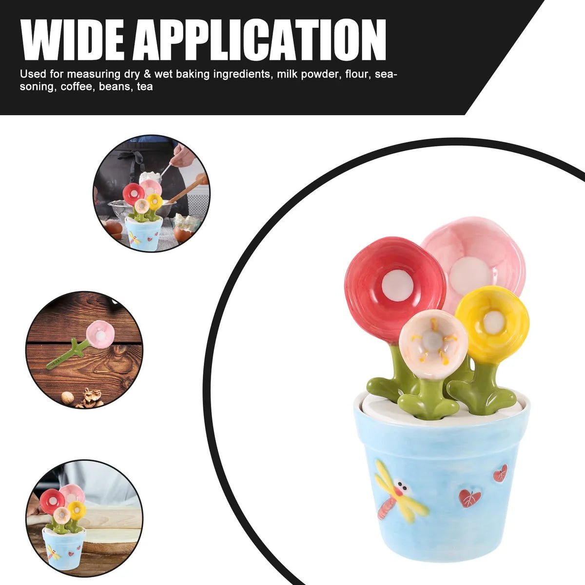 Ceramic Flower Measuring Spoon Set