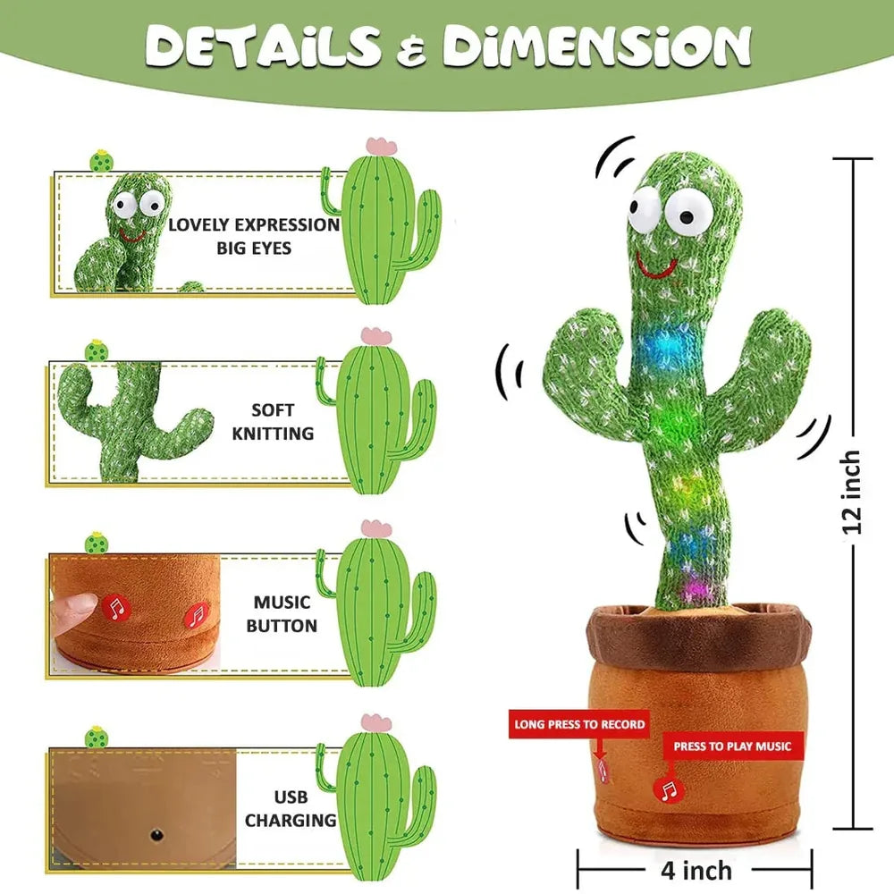 Rechargeable Dancing and Talking Cactus Toy