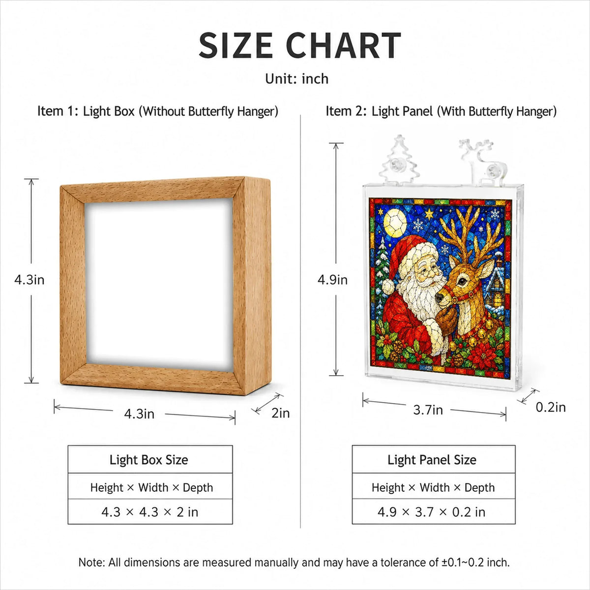 Christmas Acrylic Jigsaw Night Light with Wooden Frame – image 4