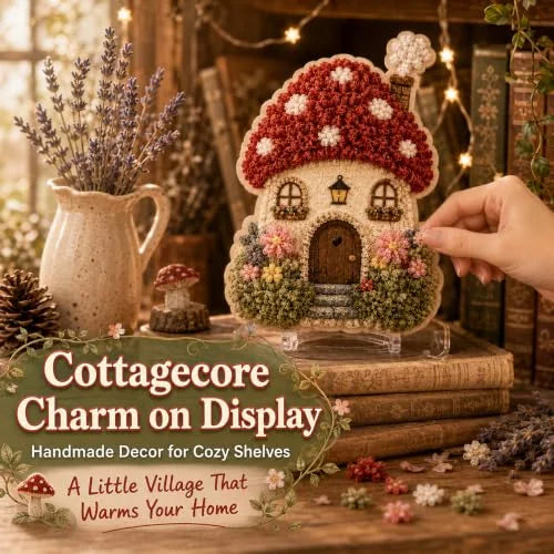 Whimsical Village Fabric Poke Art DIY Kit