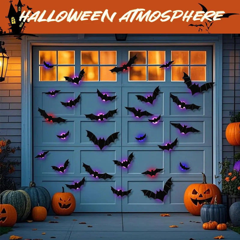 Lighted 3D Flying Bat Halloween Wall Decorations – product detail 5