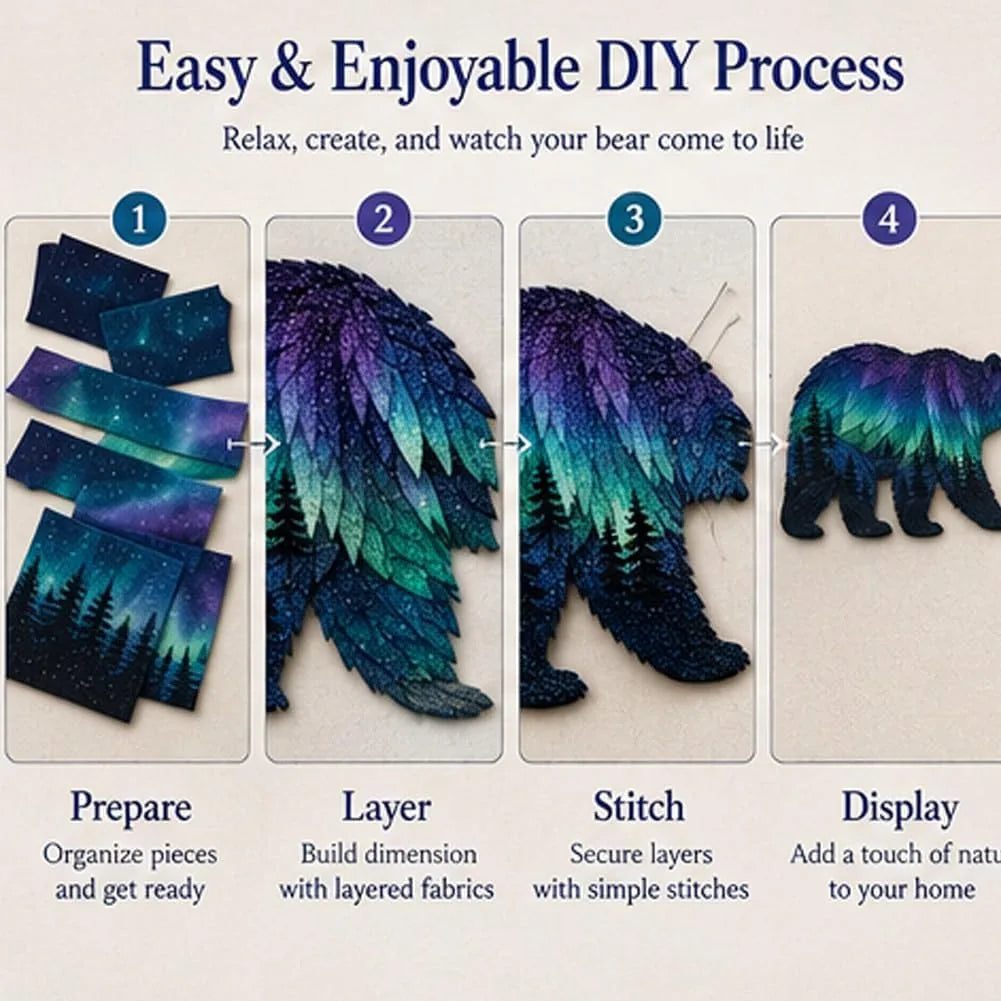 Northern Lights Wildlife Patchwork Art Kit