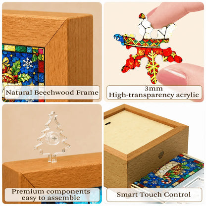 Christmas Acrylic Jigsaw Night Light with Wooden Frame – image 7