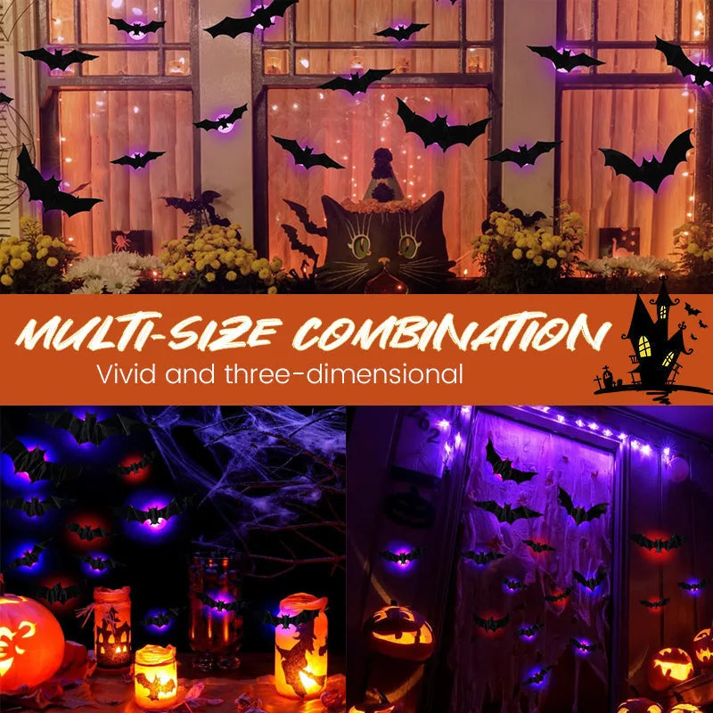 Lighted 3D Flying Bat Halloween Wall Decorations – product detail 7