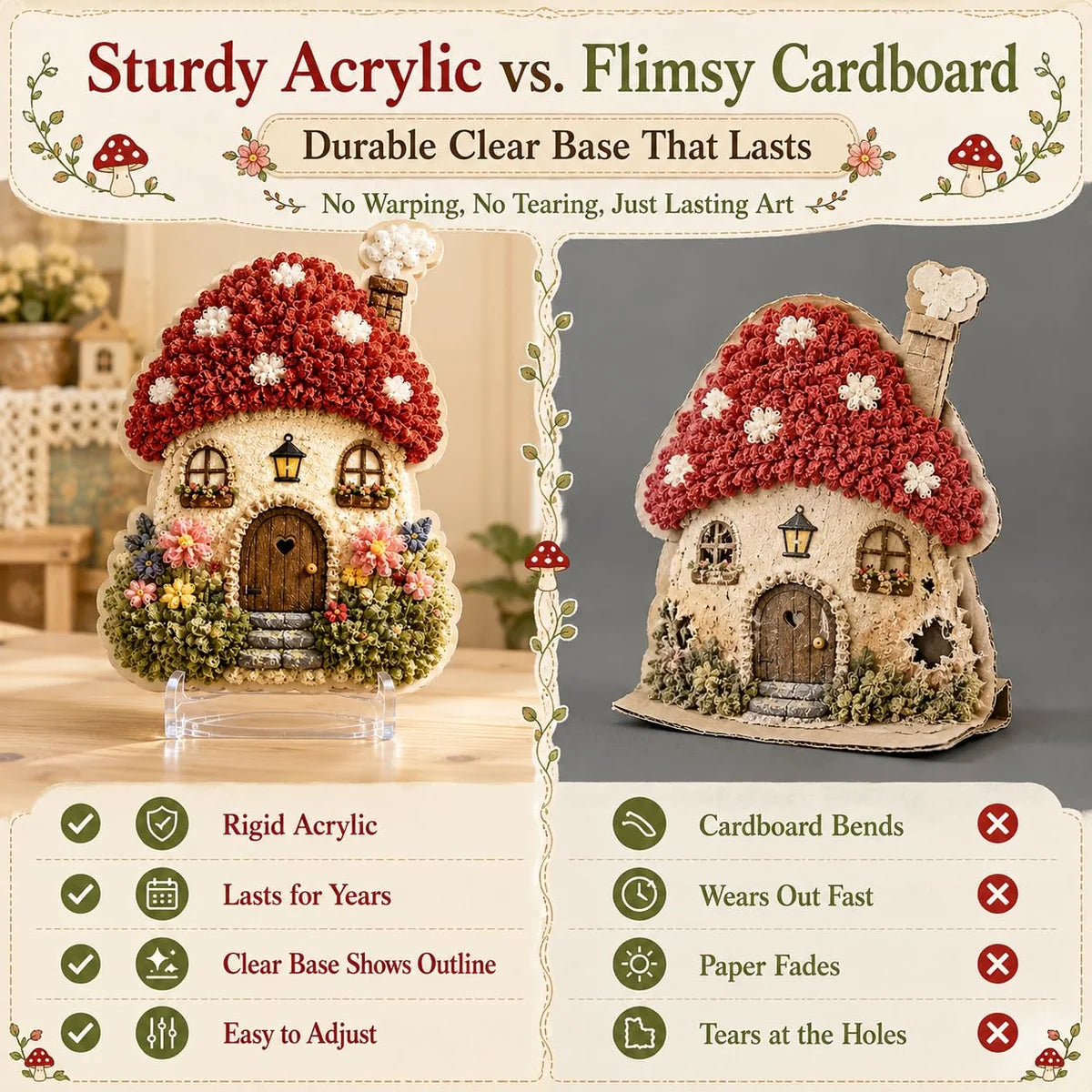 Whimsical Village Fabric Poke Art DIY Kit