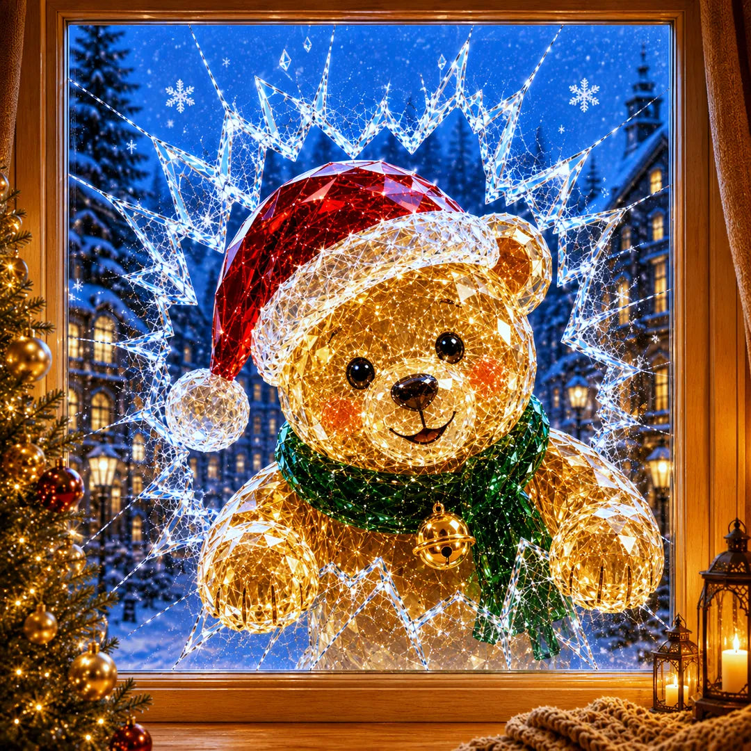 Crystal Christmas Window Decal – 8 Festive Designs