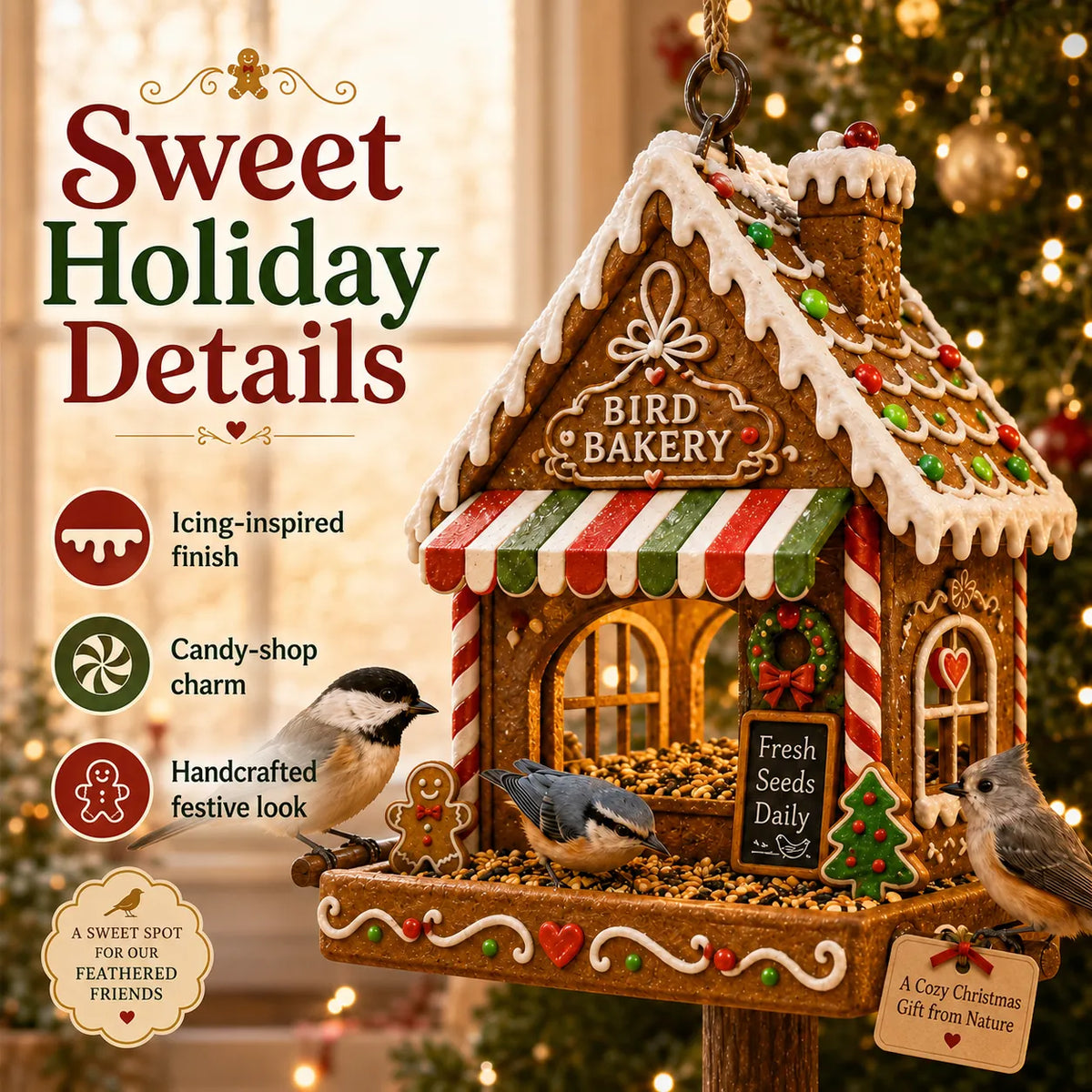 Gingerbread Bakery bird feeder