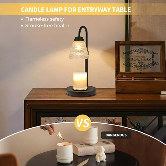 Cozy Candle Warmer Lamp with Timer & Dimmable Light 🎁🌲