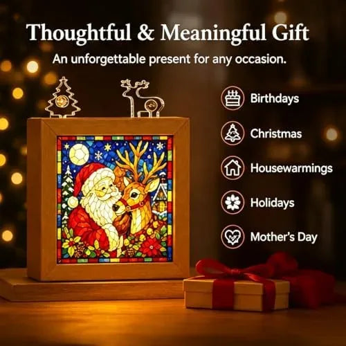 Christmas Acrylic Jigsaw Night Light with Wooden Frame – image 10
