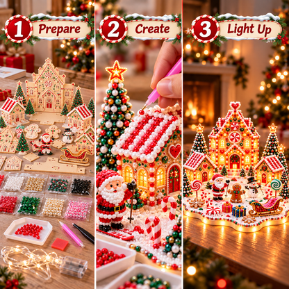 DIY Christmas Village Gem Art Kit for Handmade Holiday Decor