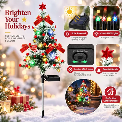 Solar Christmas Tree Stake Light for Garden and Pathway Displays