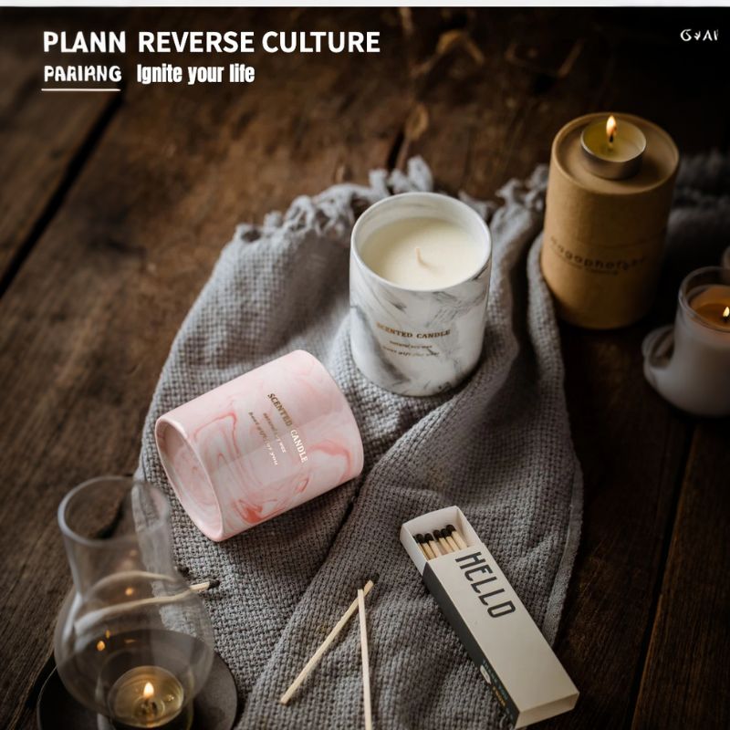 Ceramic Marble.Scented Candles.Soy wax