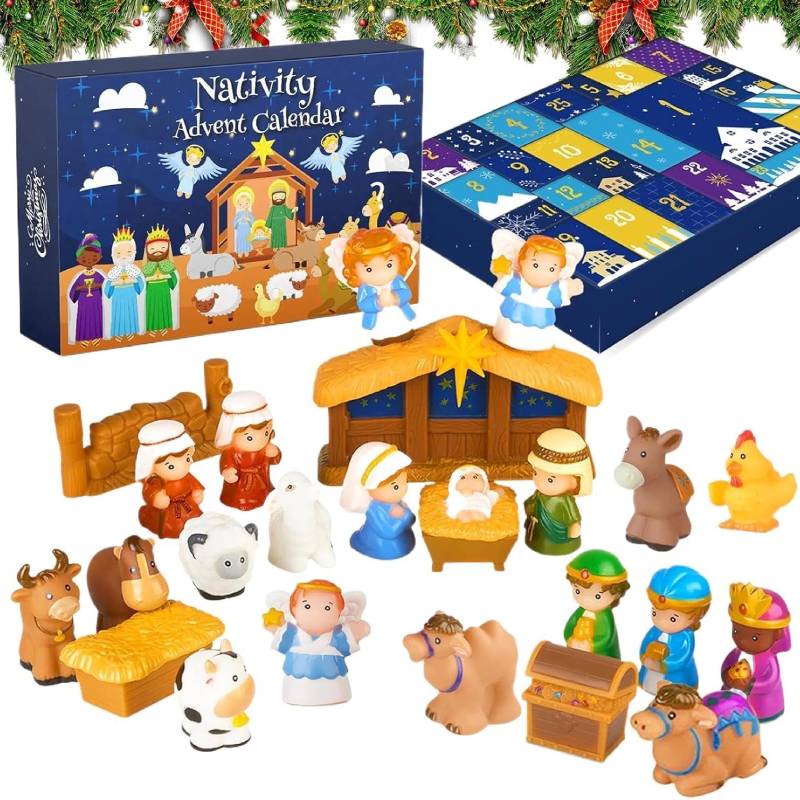 2026 Nativity Building-Block Advent Calendar for Family Christmas Countdown
