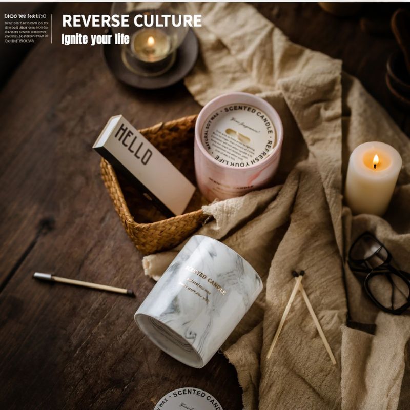 Ceramic Marble.Scented Candles.Soy wax