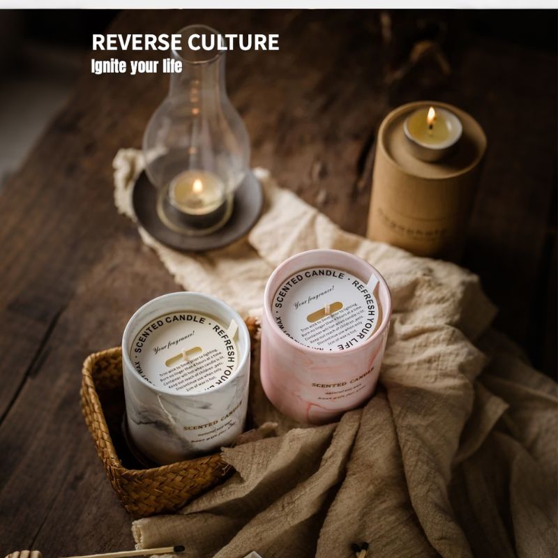 Ceramic Marble.Scented Candles.Soy wax