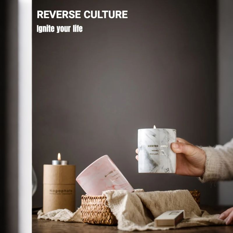 Ceramic Marble.Scented Candles.Soy wax