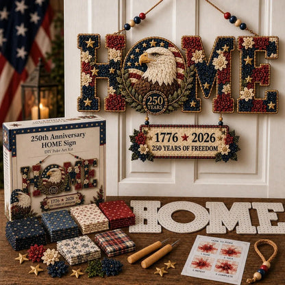 DIY Fabric Poke Art HOME Sign Kit for No-Sew Seasonal Decorating