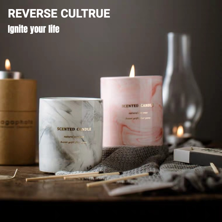 Ceramic Marble.Scented Candles.Soy wax