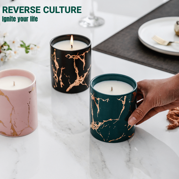 Ceramic Green.Scented Candles.Soy wax