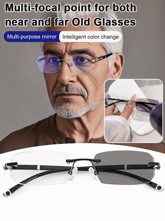 Diamond-cut frameless blue light blocking glasses