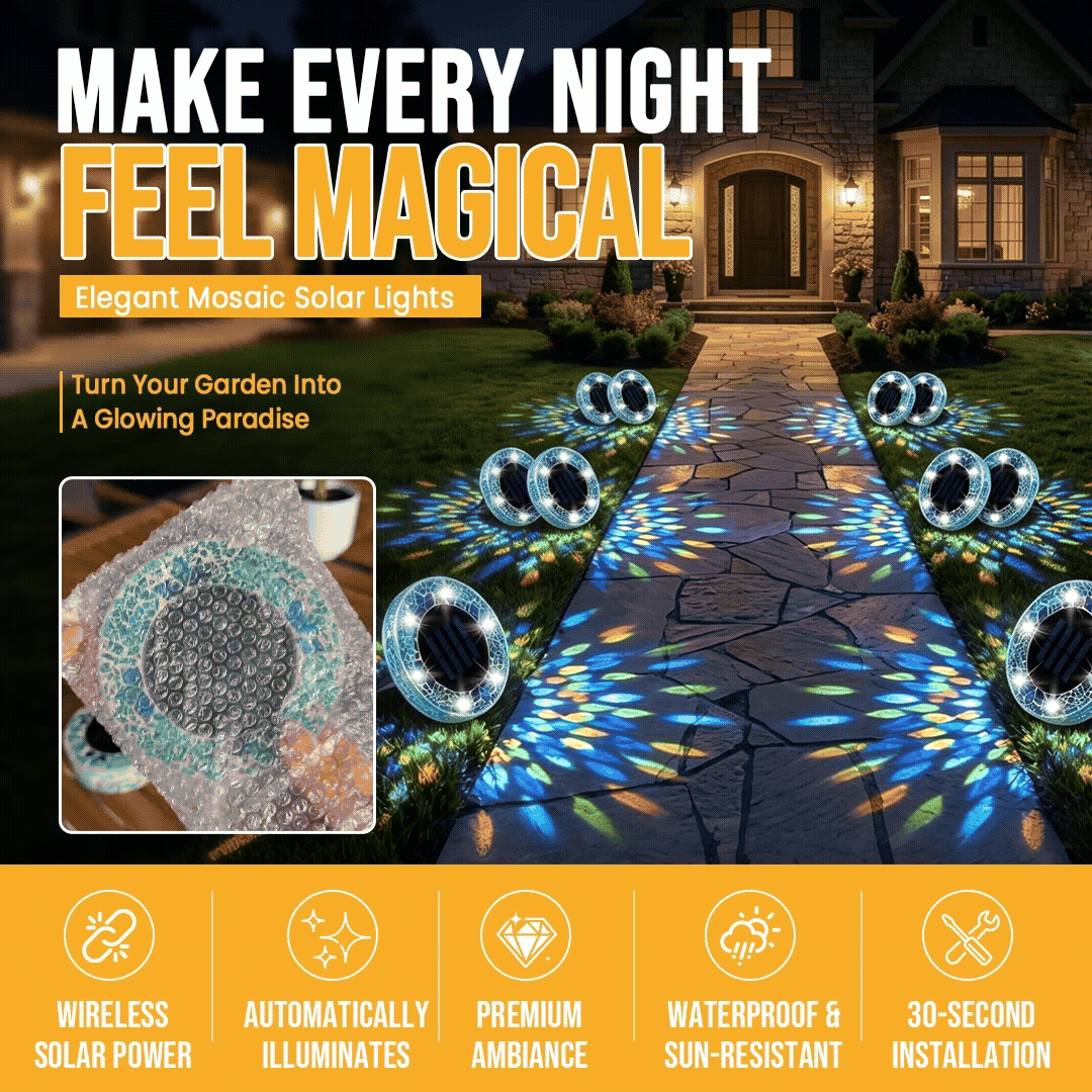 Solar Mosaic LED Waterproof Lawn Light 4 Pack – vexroan