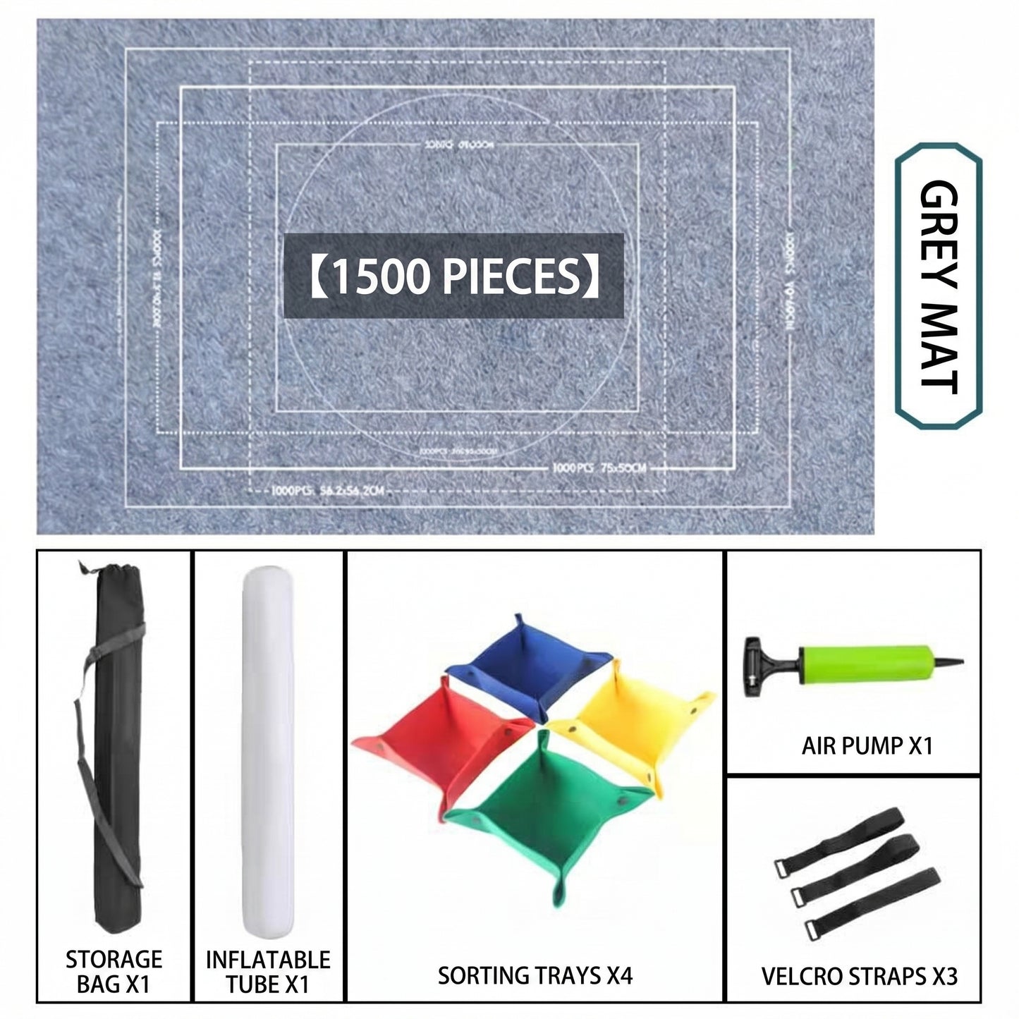 6 Pcs Puzzle Mat Set for Up to 1500 Pieces