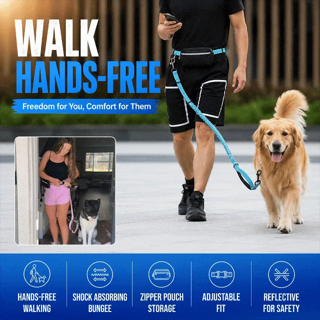 Pet Running Tether Exercise Rope Set Reflective Night Running Sports P ...