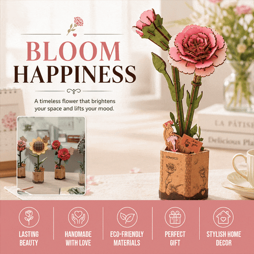 3D Wooden Flower Puzzle 2-Pack