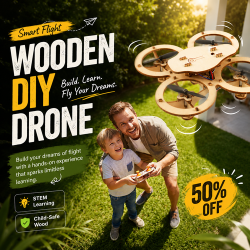 Kids DIY Wooden Drone Building Kit