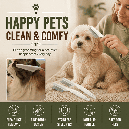 Multifunctional Pet Hair Comb Flea and Tear Stain Removal 2 Pcs