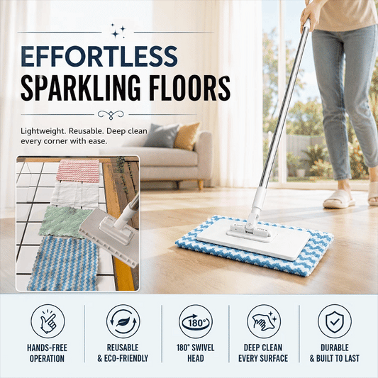 100cm Zero Touch Mini Mop with Hands-Free Cloth Change Set