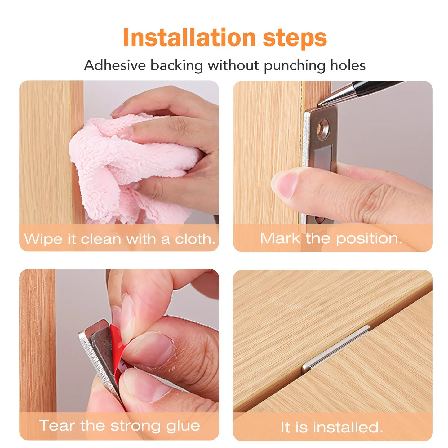 Ultra-Thin Magnetic Cabinet Catches – 10 Pairs