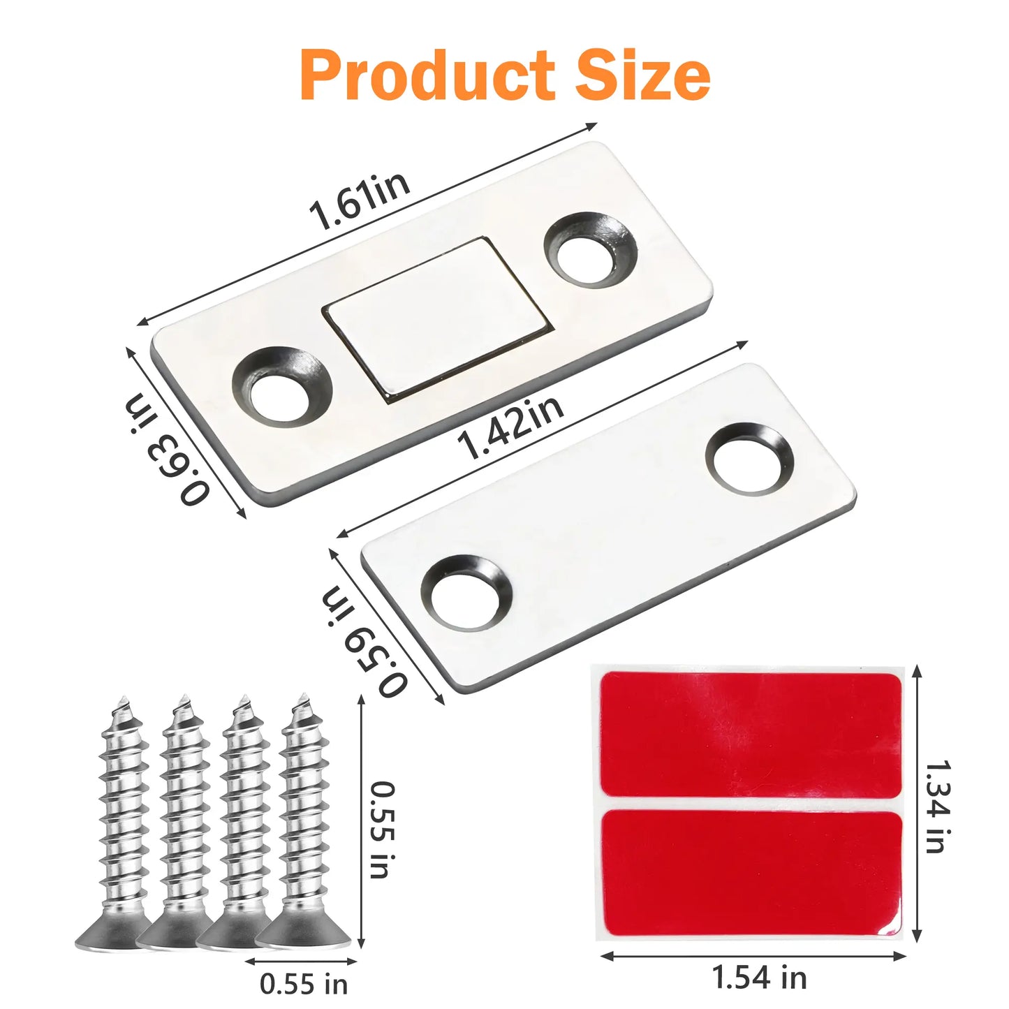 Ultra-Thin Magnetic Cabinet Catches – 10 Pairs